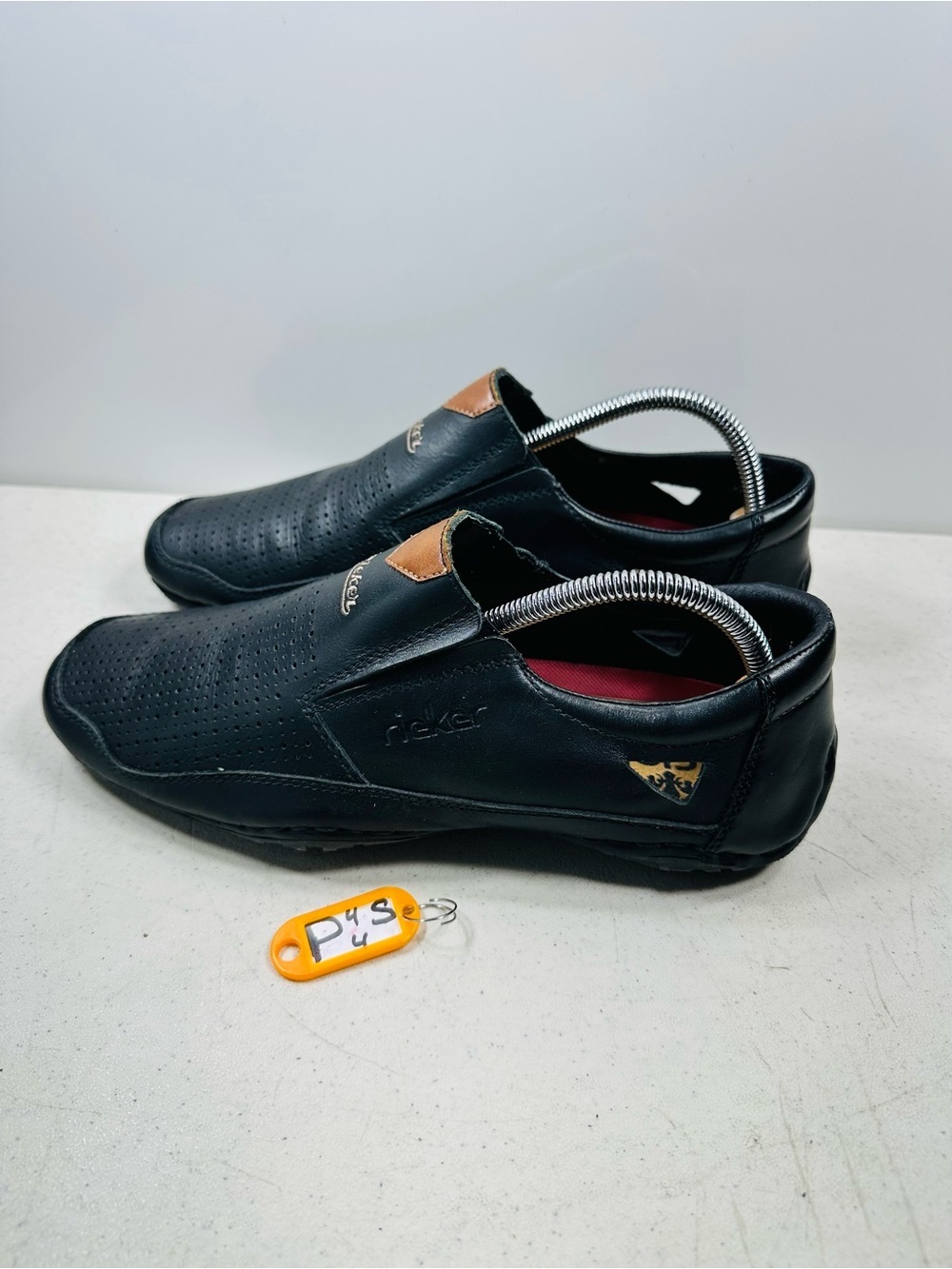 Rieker Black Slip-On Loafers with Brown Accents size 42-11